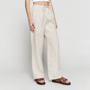 Reformation size small petite olina linen pants oatmeal